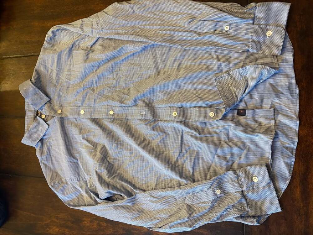 Faherty The Movement Shirt Reserve Blue Houndstooth Long Sleeve